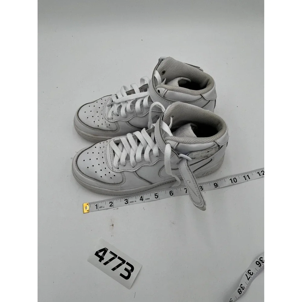 Nike Air Force 1 Mid LE Athletic Sneakers Youth Kids US 5Y White Leather Lace Up